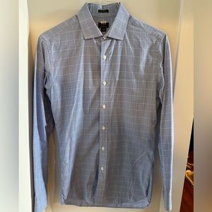 J. Crew Factory Light Blue Plaid Thompson Dress Shirt Size Small 14-14.5
